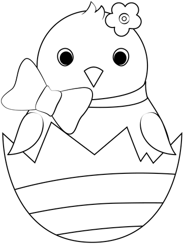 Easter Chick From Easter Coloring Page